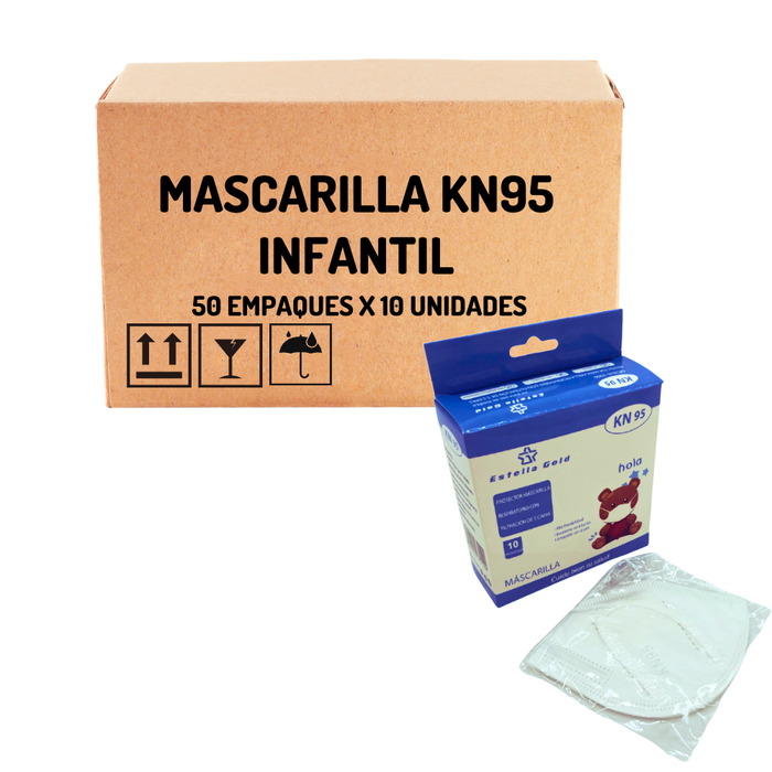 Mascarilla KN95 infantil - blanca (50 emp/ 1500u x Caja Master)