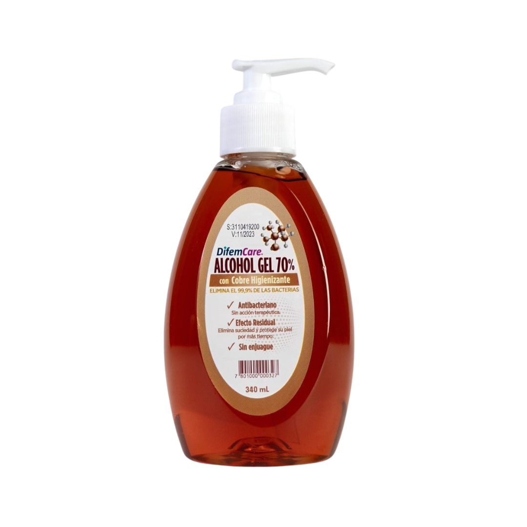 Alcohol gel con cobre 340ML, Difem