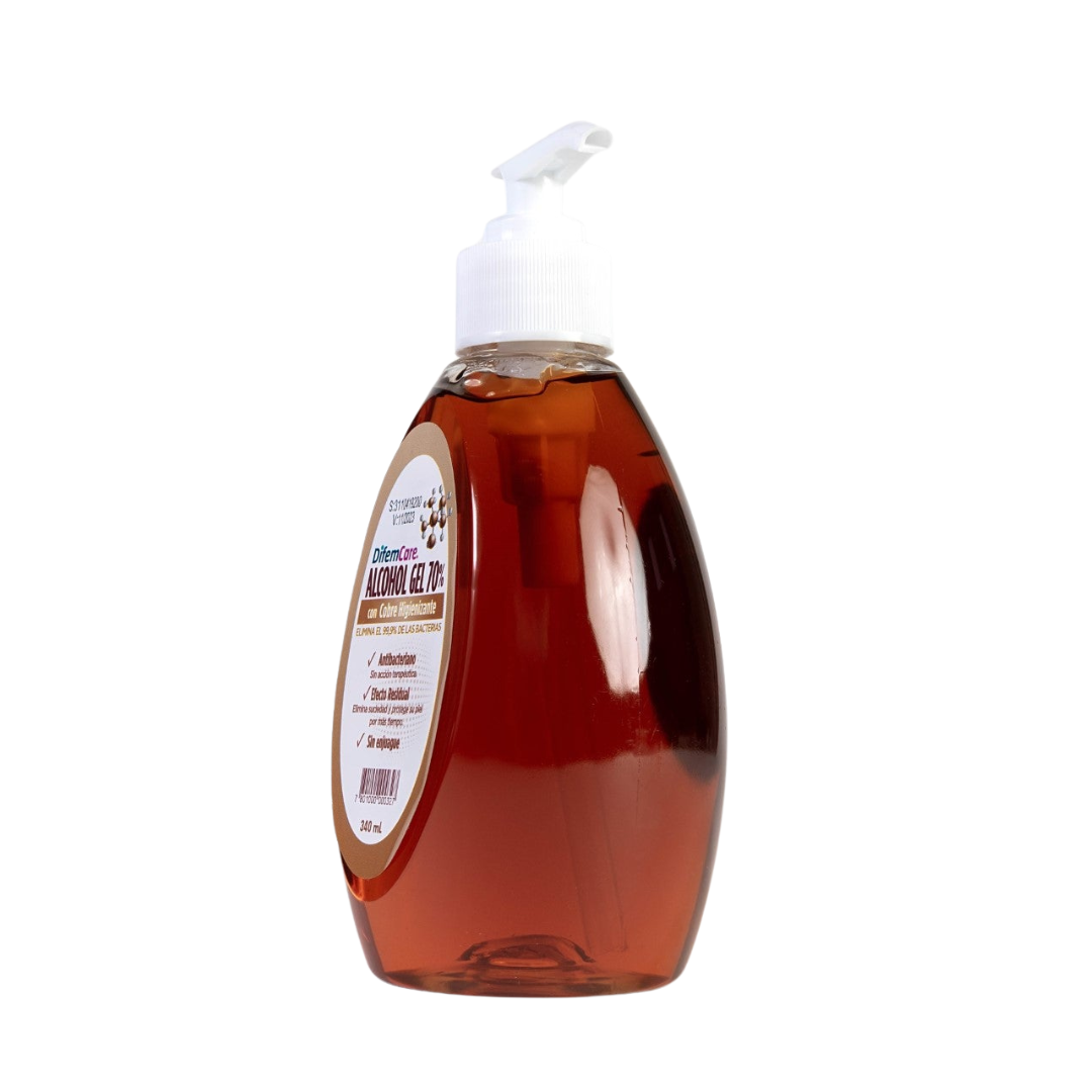 Alcohol gel con cobre 340ML, Difem