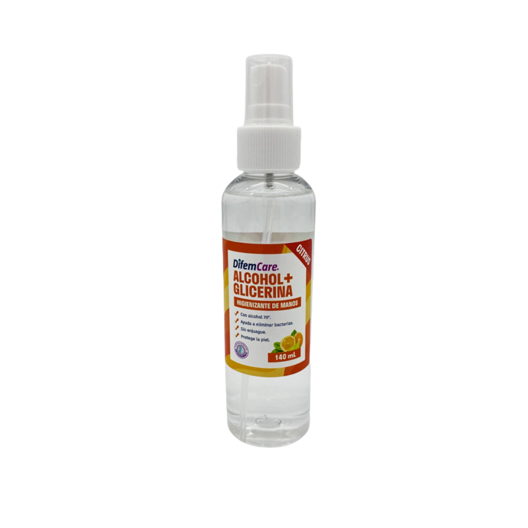 Alcohol + Glicerina Citrus 140 ML, Difem