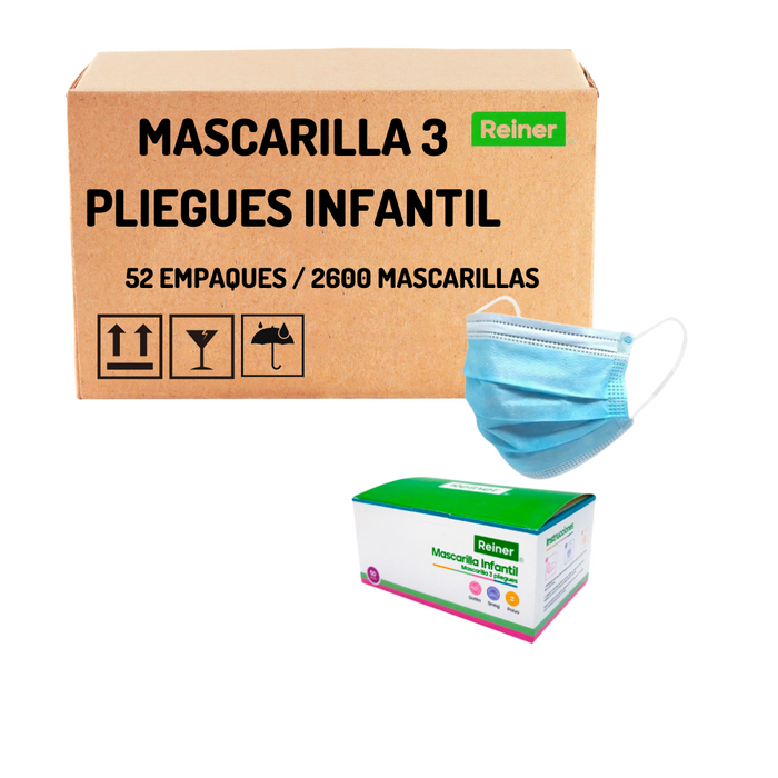 Mascarilla 3 Pliegues Infantil (52 emp/ 2600u x Caja Master)
