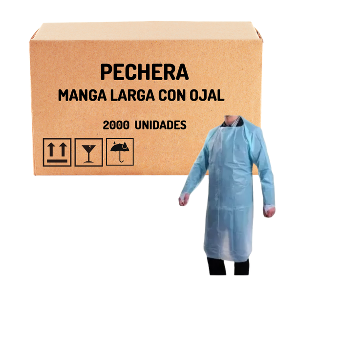 Pechera manga larga con ojal (100u x Caja Master)