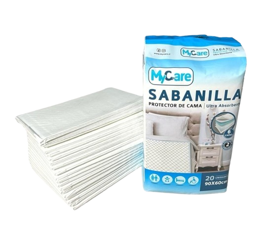 Sabanilla protector de cama 90x60 cm (20u x empaque)